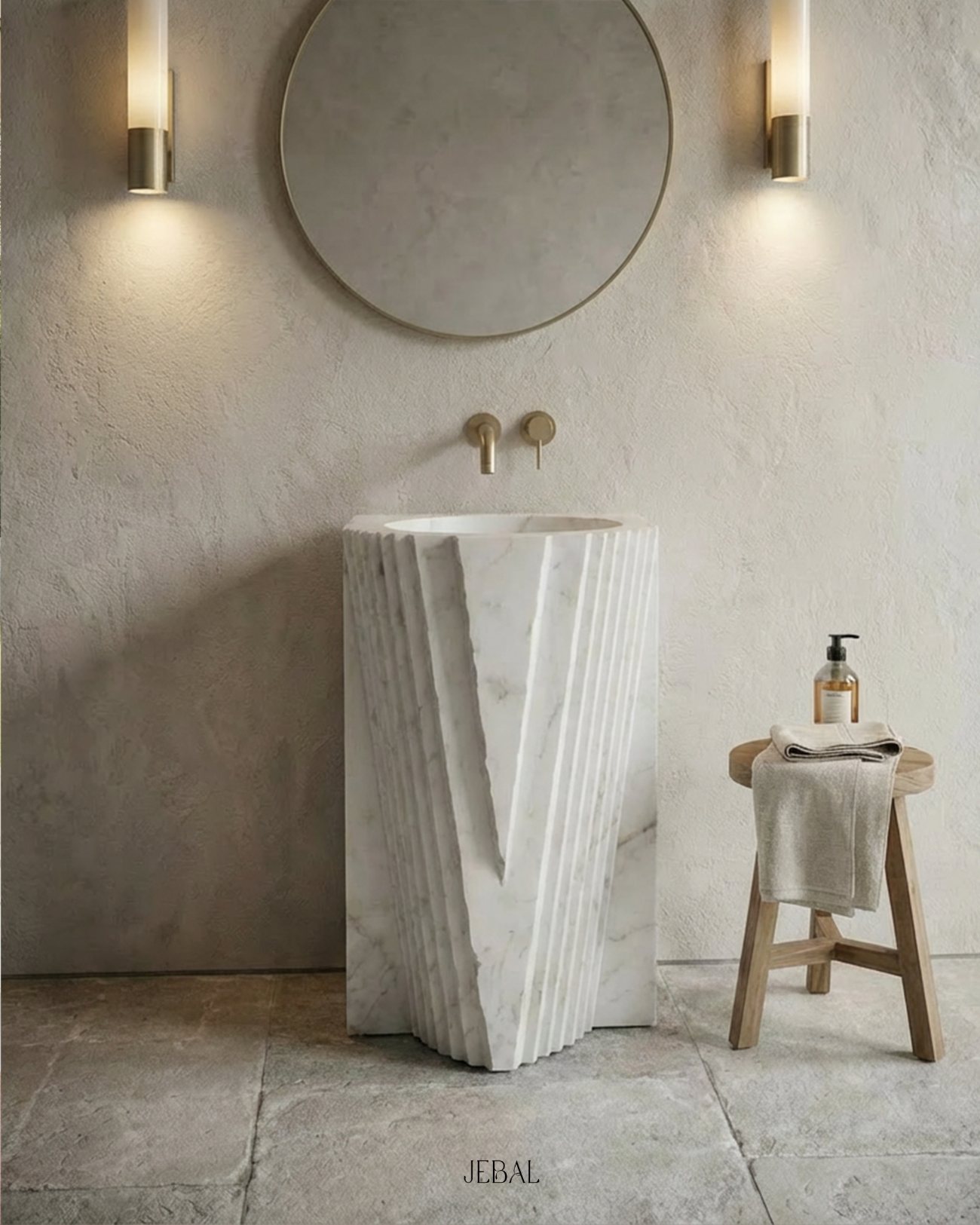 Ice Sink — Bianco Carrara marble