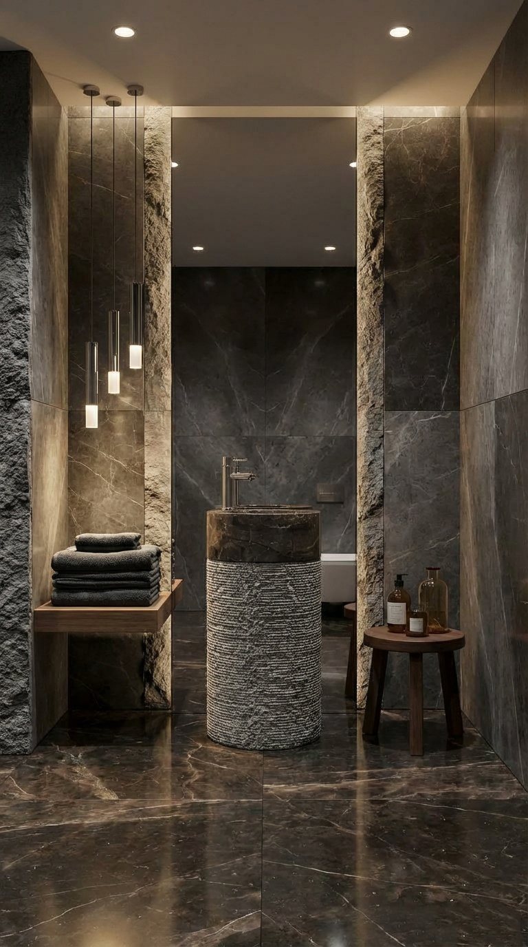 Obsidian Sink — Dark Emperador marble